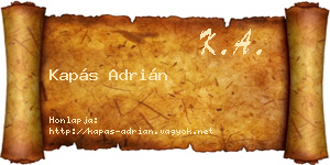 Kapás Adrián névjegykártya
